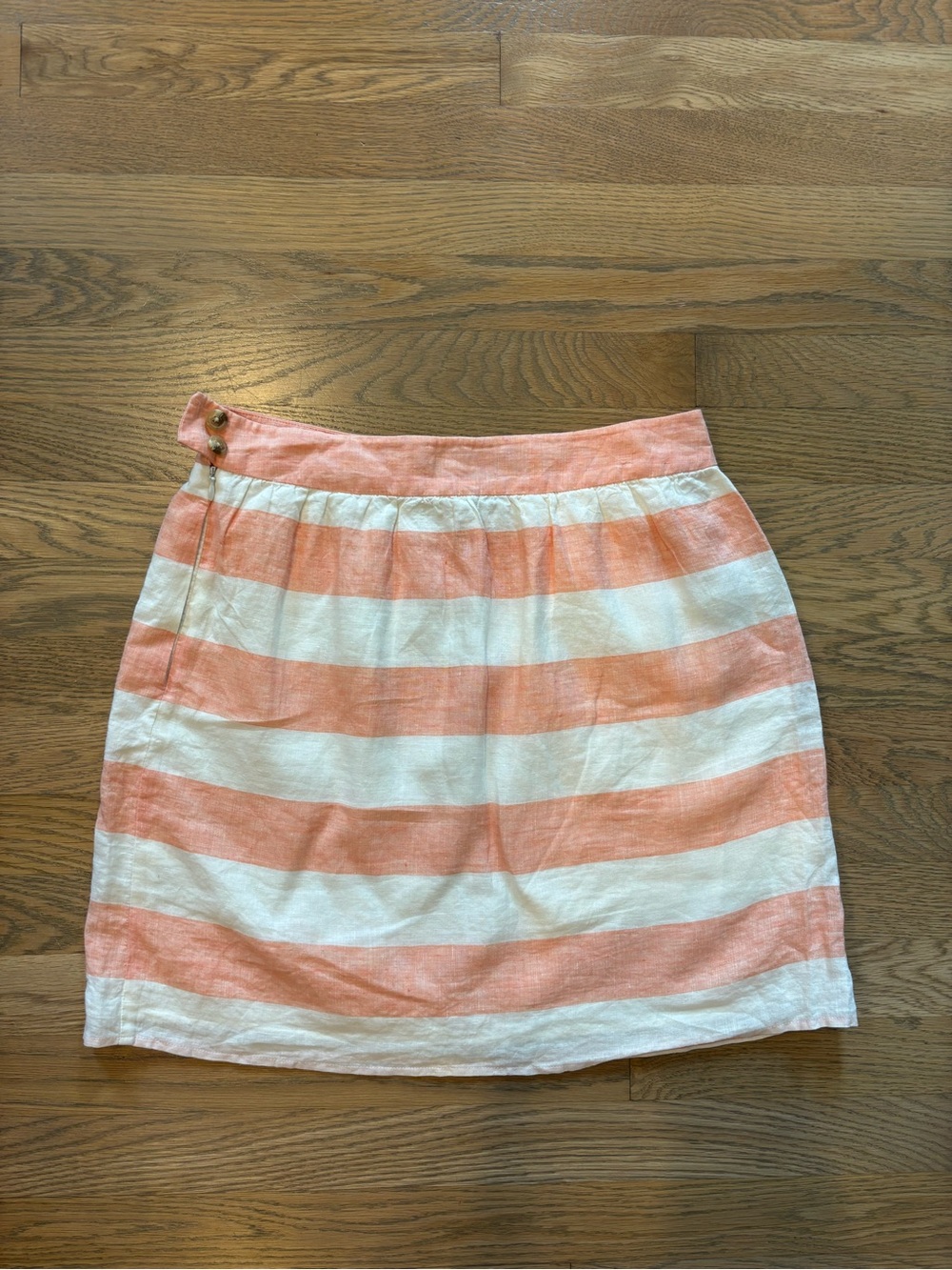 Vineyard Vines Coral and White Striped Mini Skirt